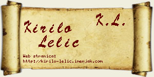 Kirilo Lelić vizit kartica